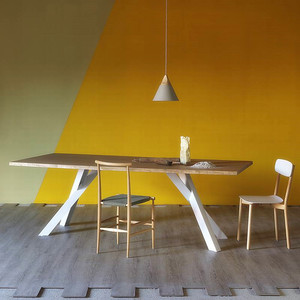 北欧实木餐桌 loft个性办公桌x型书桌 铁艺长桌子设计师创意家具