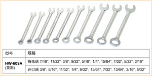 特价小型梅花 迷你小扳手组 (10支组) 英制梅开扳手 3/16开口扳手