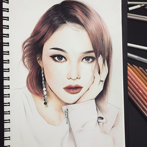 纯手绘彩铅素描画像照片转真人代画定制人物头像人像肖像画画