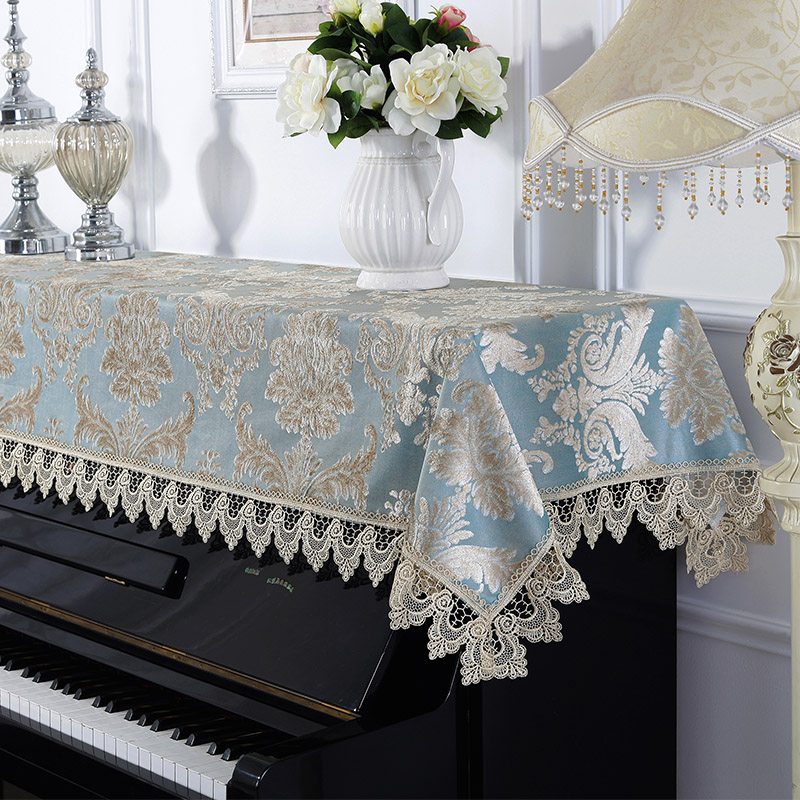 欧式钢琴罩蕾丝布艺绣花钢琴盖布雅马哈美式钢琴盖巾现代简约半罩