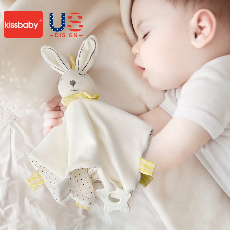 美国kissbaby婴儿安抚巾可入口宝宝安抚玩偶0-1岁睡眠手偶玩具