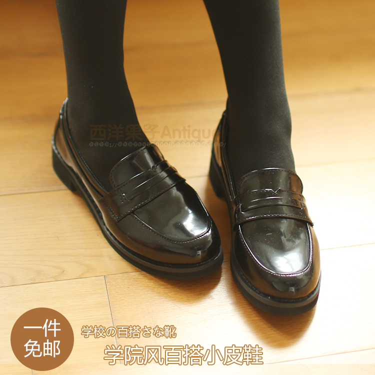 包邮jk日本女高中生学生圆头皮鞋 jk制服鞋 cos万用lolita小皮鞋