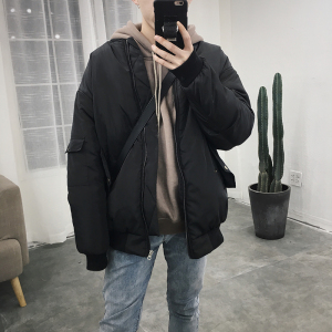 @港仔文艺男 冬季韩版潮流原宿风加厚棒球服棉衣男士棉服情侣外套男式棉衣