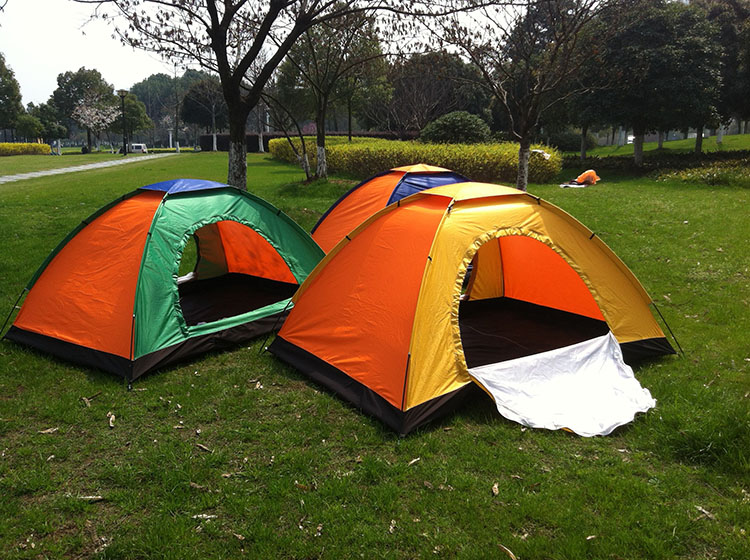 户外双人双门单层野营帐篷 带天窗旅游帐篷休闲帐篷情侣帐篷 包邮