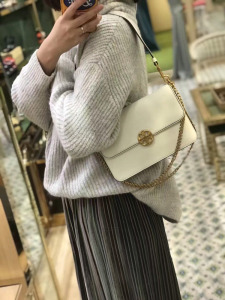 美国正品代购TB女包 Tory Burch 新款真皮链条包风琴包单肩斜挎包真皮女包