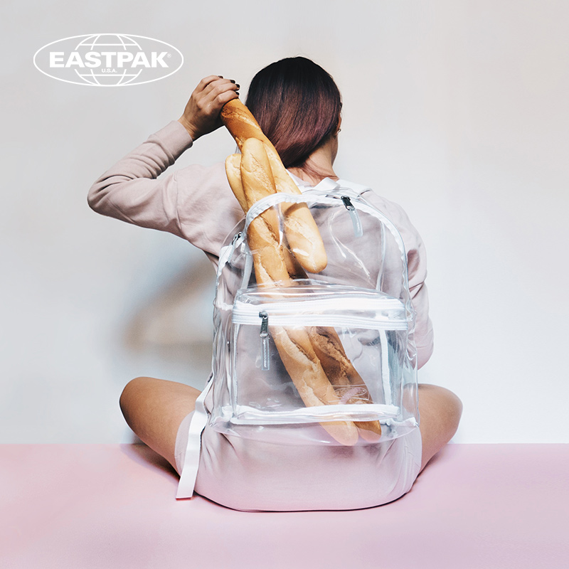 EASTPAK欧美时尚潮牌透明双肩包百搭休闲大容量PVC背包女
