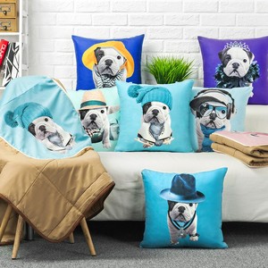 新品斗牛犬 span class=h>抱枕 /span>被子两用可爱汪星人沙发靠垫套