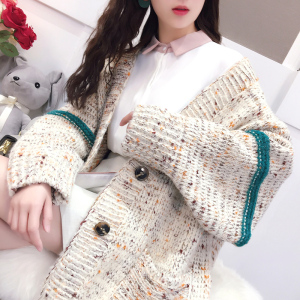 2018春装新款宽松韩版毛衣外套女春秋开衫加厚学生百搭早春针织衫毛衣