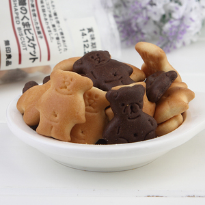 香港代购无印良品muji小熊形香脆曲奇饼干巧克力味日本进口零食品 $