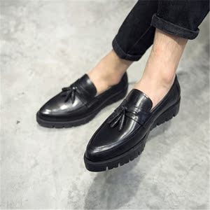 真皮流苏松糕鞋男图片