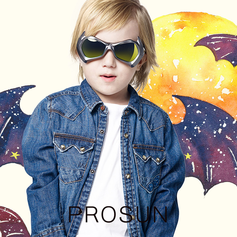 Prosun保圣儿童太阳镜偏光镜 PK2027英雄蝙蝠侠造型