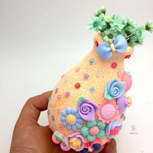 感恩节手工雪花泥花瓶制作材料包儿童diy立体手工幼儿园美劳