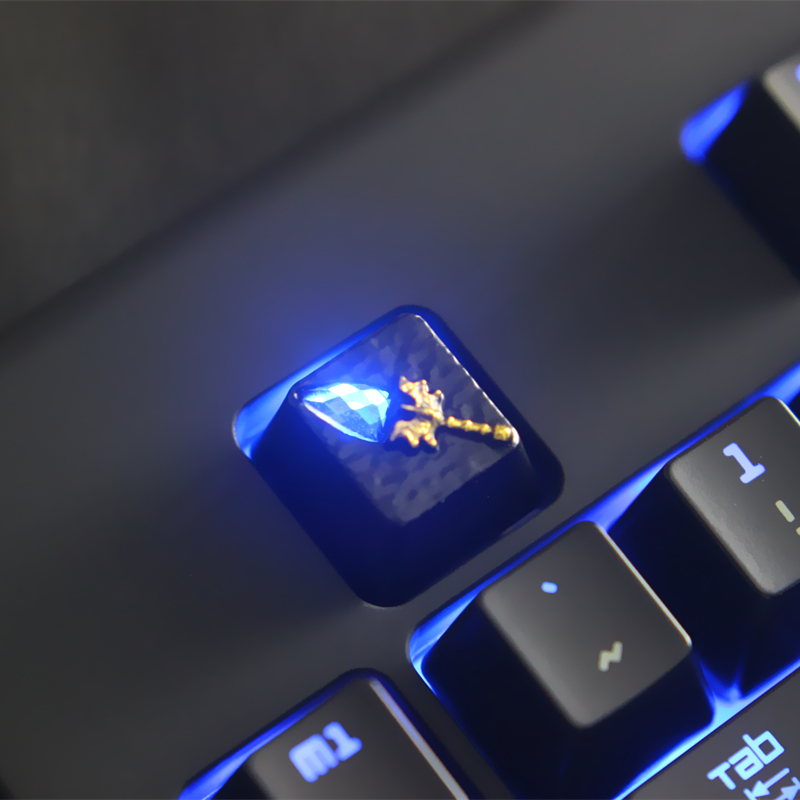 DOTA2刀塔游戏周边蓝杖A杖锌铝合金属透光机械键盘键帽TI8 键石