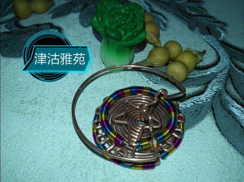 天津名家孙氏彩色1.5粗紫铜蝈蝈罐葫芦铜胆弹簧