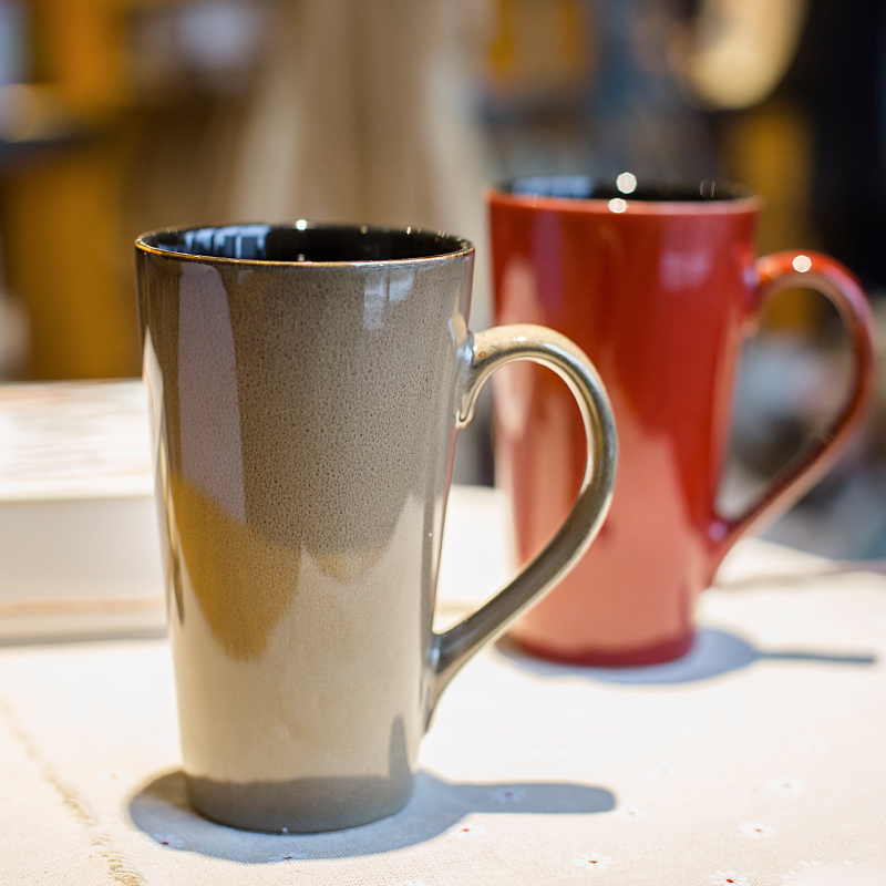 马克杯大容量个性陶瓷杯子带盖勺简约咖啡杯创意水杯家用情侣茶杯