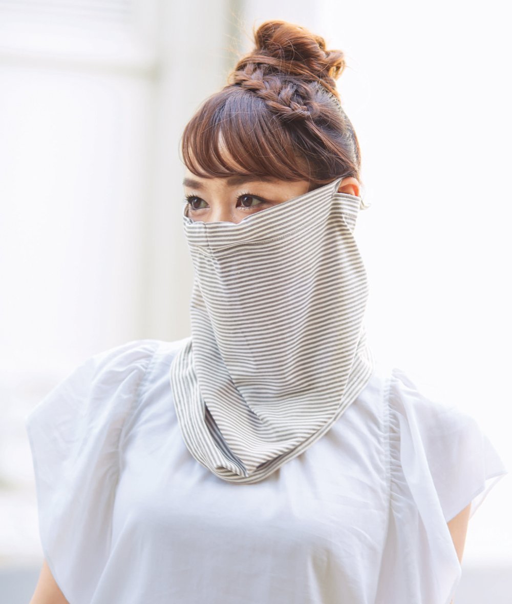 日本进口护脖子防晒脖套脸部防UV口罩紫外线透气围巾速干冷感面罩