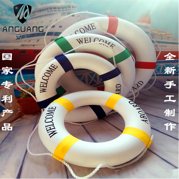 加密实心大中小泡沫救生圈地中海风格外景装饰游船游泳池救生备用