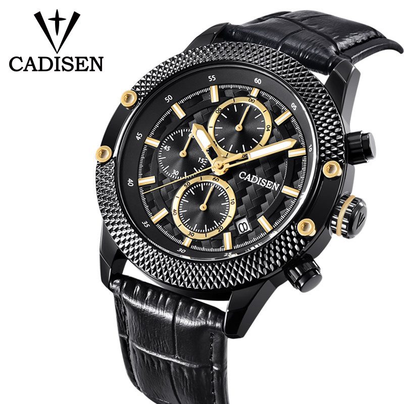 跨境新品卡迪森watch品牌手表多功能计时男表夜光防水石英表C9062