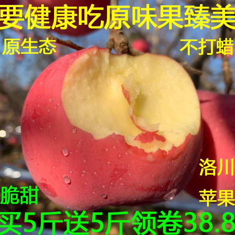 陕西洛川红富士新鲜苹果水果脆甜冰糖心应当季丑蘋果整箱10斤包邮
