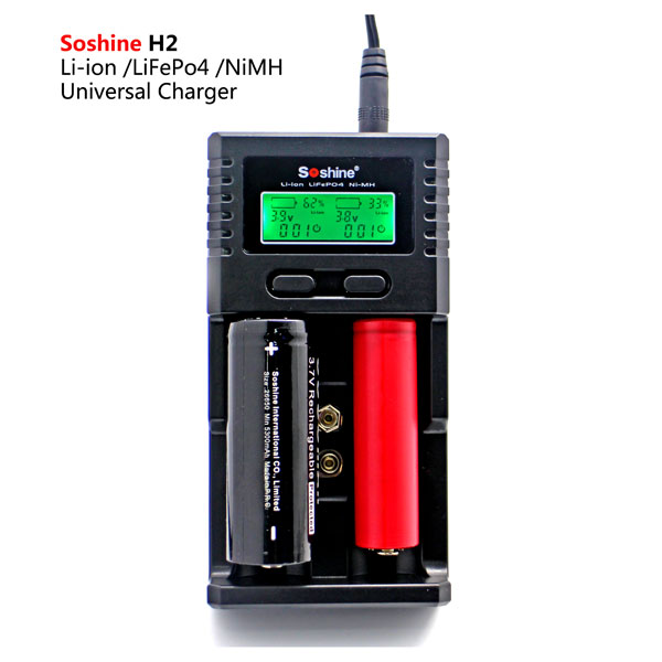 Soshine H2 H4充电器18650锂电池3.7V强光手电26650智能16340座充