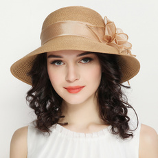帽子女夏季天防晒遮阳帽出游旅游度假沙滩帽花朵太阳大檐沿草帽子