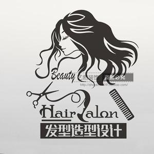 定制订做创意个性美容美发店发型设计理发橱窗玻璃门 span class=h>