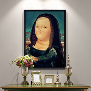 蒙娜丽莎挂画 fernando botero 费尔南多波特罗胖胖的艺术装饰画