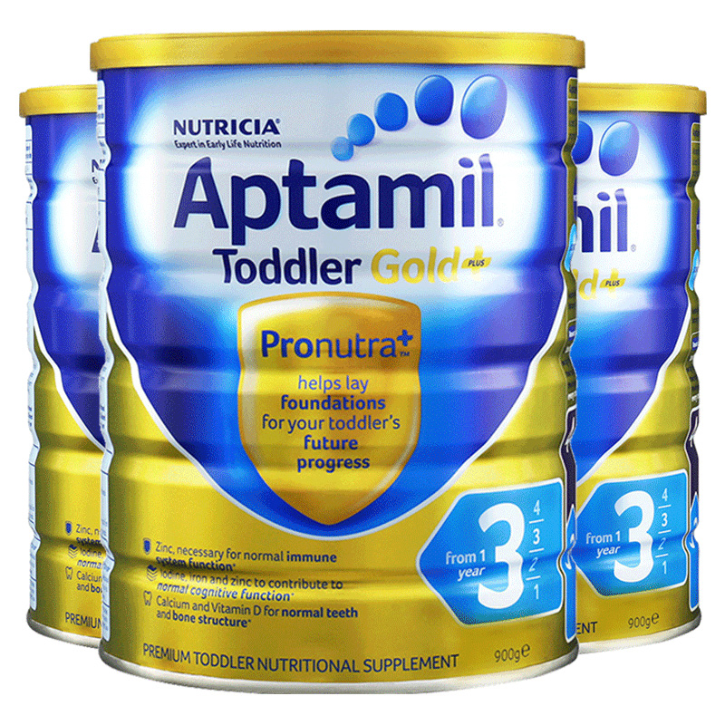 【直营】澳洲 Aptamil新西兰爱他美金装婴幼儿奶粉3段 900g*3罐