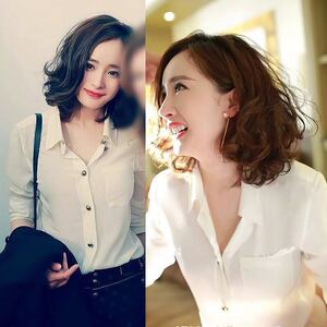 白衬衫女长袖明星杨幂同款休闲2017新款秋装职业装宽松打底衫衬衣衬衫