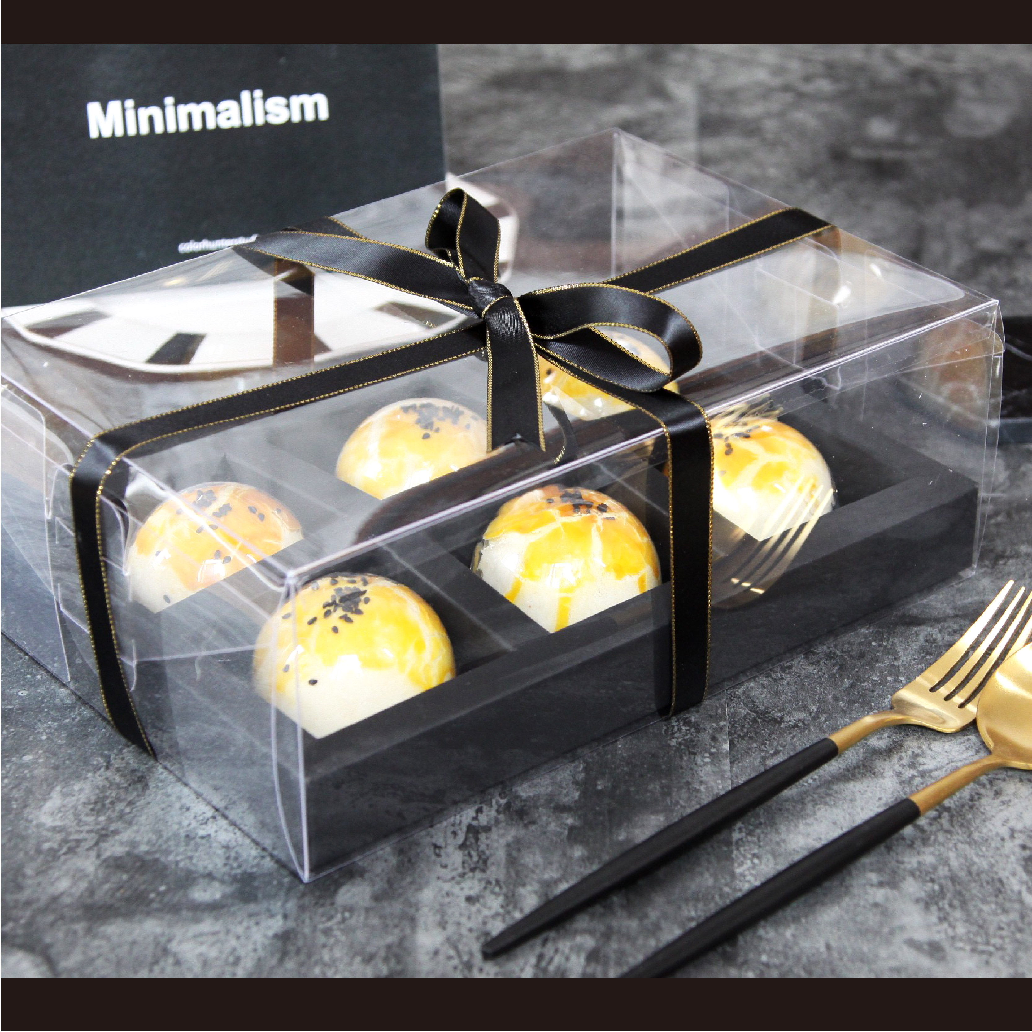 极简ins风蛋酥盒 加高方内托透明盒 63－80克月饼盒 礼盒