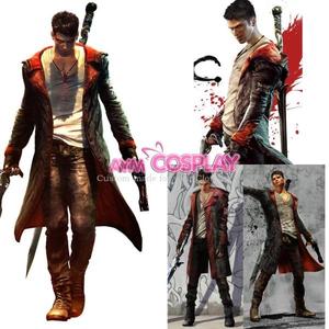 游戏人物 dmc:鬼泣鬼泣  黑发但丁 cosplay服装衣服定做g1019