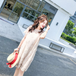 ins超火蕾丝连衣裙女夏2018新款冷淡风imiss裙子女装慵懒风a字裙连身裙