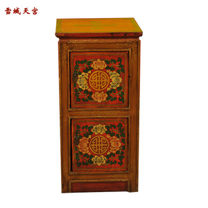 定制藏式纯手工彩绘橱柜 西藏柜10612西藏 手绘实木家具 雪域天宫