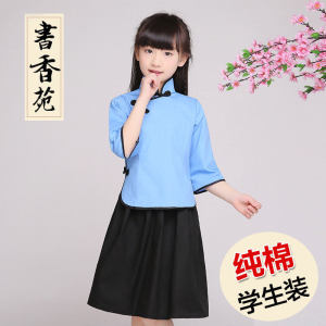 六一儿童民国学生装童装演出服女童古装民国风童装套装大合唱服装儿童汉服