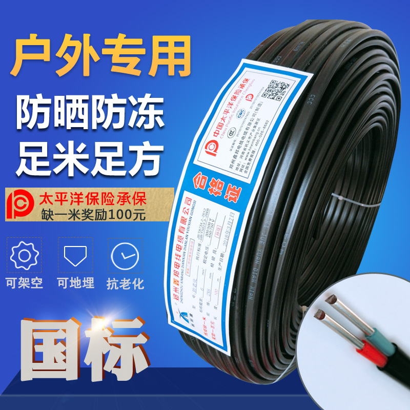 国标户外铝芯电线电缆线铝线2芯2.5 4 6 10 16  25平方家用架空线