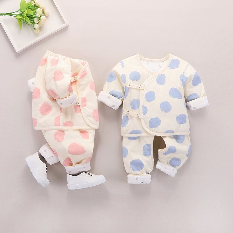2019新生婴儿保暖内衣套装冬装宝宝纯棉衣服两件棉袄夹棉价格优惠