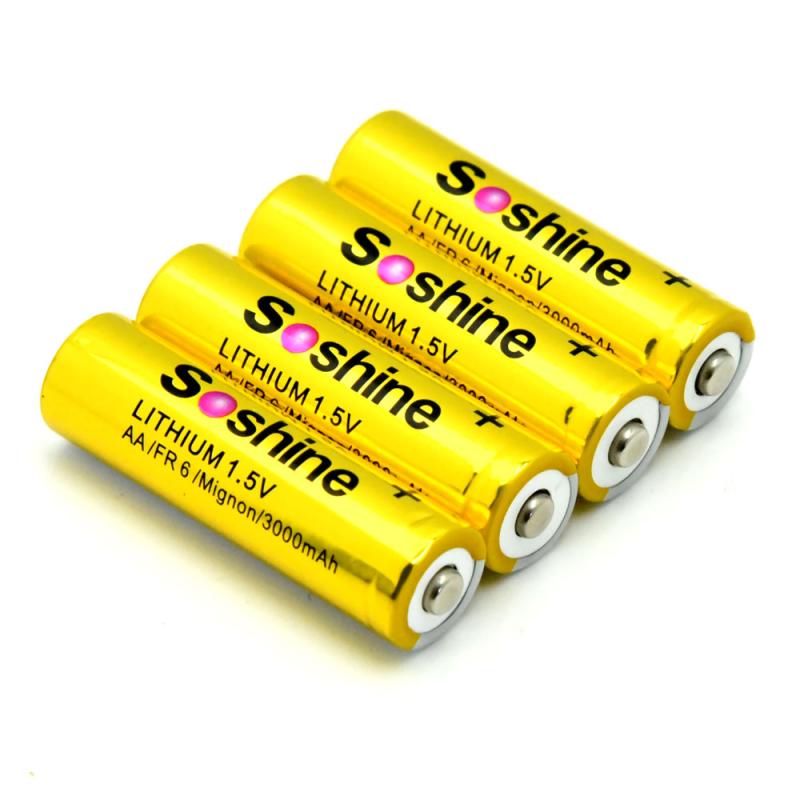 Soshine AA 5号3000毫安1.5V Lithium 一次性不充电锂电池