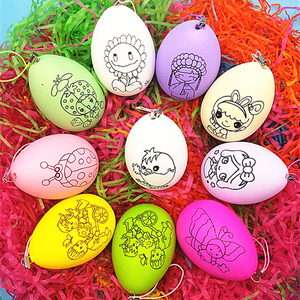 复活端午节彩蛋diy 塑料手绘仿真鸡蛋壳六色颜料儿童创意绘画玩具
