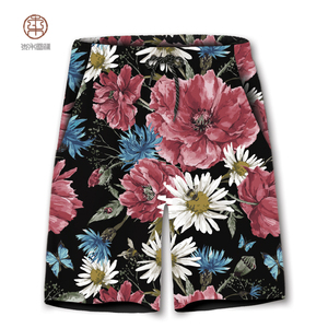 潮男夏装个性花裤衩海边度假沙滩裤 span class=h></p></a>大花 /span>裤子半