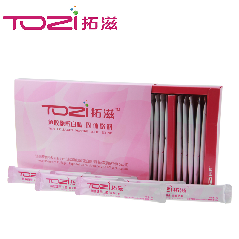1盒TOZI拓滋法国鱼胶原蛋白肽 自然美皮肤保水皱纹弹性斑点无添加