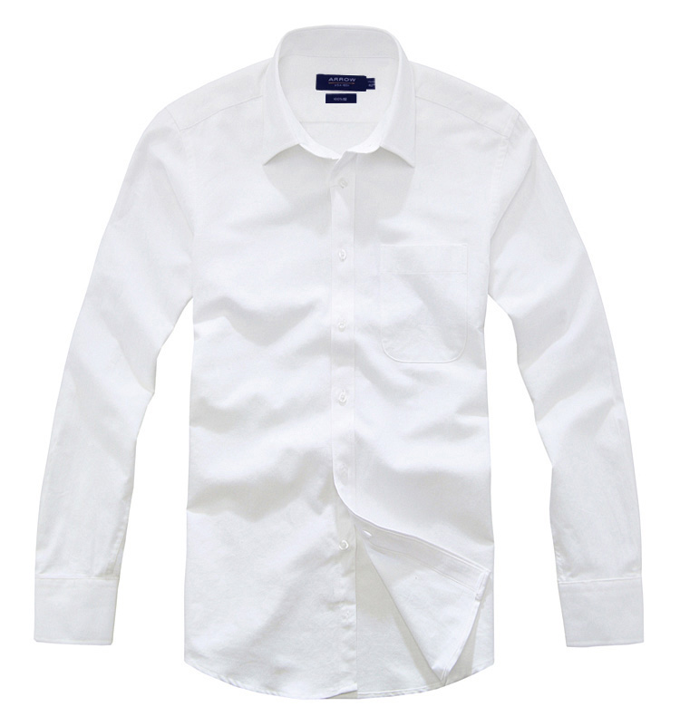 ARROW美国箭牌商务正装纯白色男士衬衫纯棉免烫长袖衬衣男装衬衫