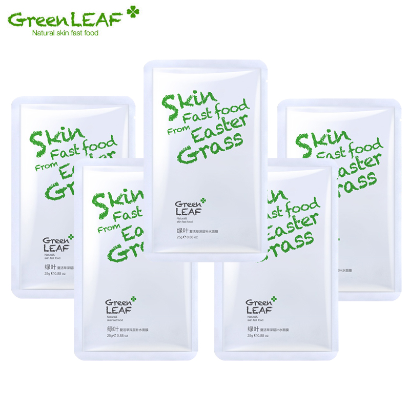 绿叶化妆品正品 蚕丝面膜贴5片亮肤保湿补水清爽护肤面膜专柜出售