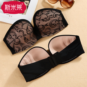 无肩带隐形文胸聚拢防滑无带内衣女半杯胸罩薄款胸贴婚纱抹胸夏季运动背心
