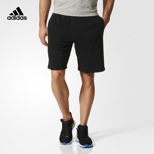 adidas 阿迪达斯 运动型格 男子 针织短裤 黑 BK7464篮球裤