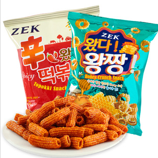 新品 韩国进口 zek辣炒年糕条/蜂蜜脆脆乐85g休闲膨化零食品小吃