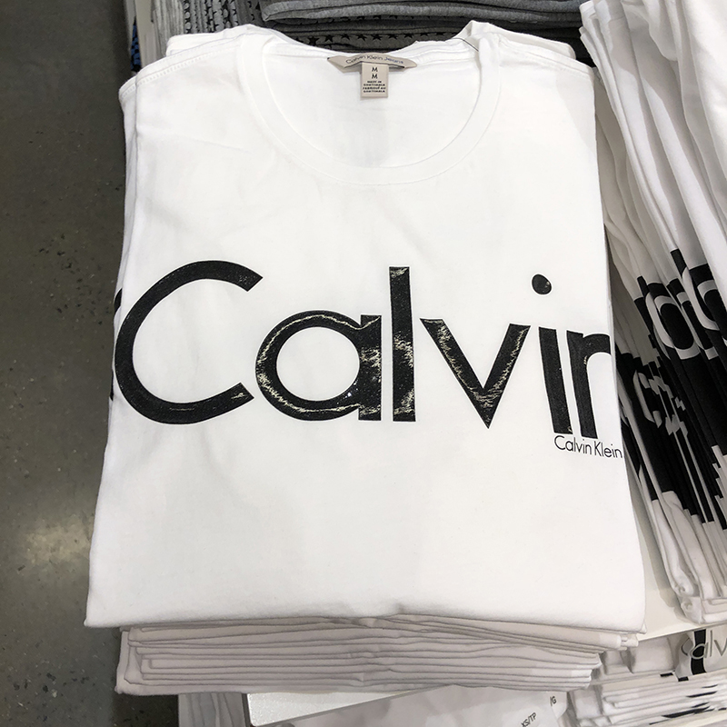 Calvin Klein Jeans/CK 男士夏季纯色休闲圆领LOGO字母短袖T恤
