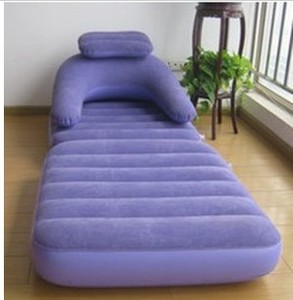 奇美佳植绒充气沙发床充气床垫|两用躺椅|折叠午睡椅单人休闲椅