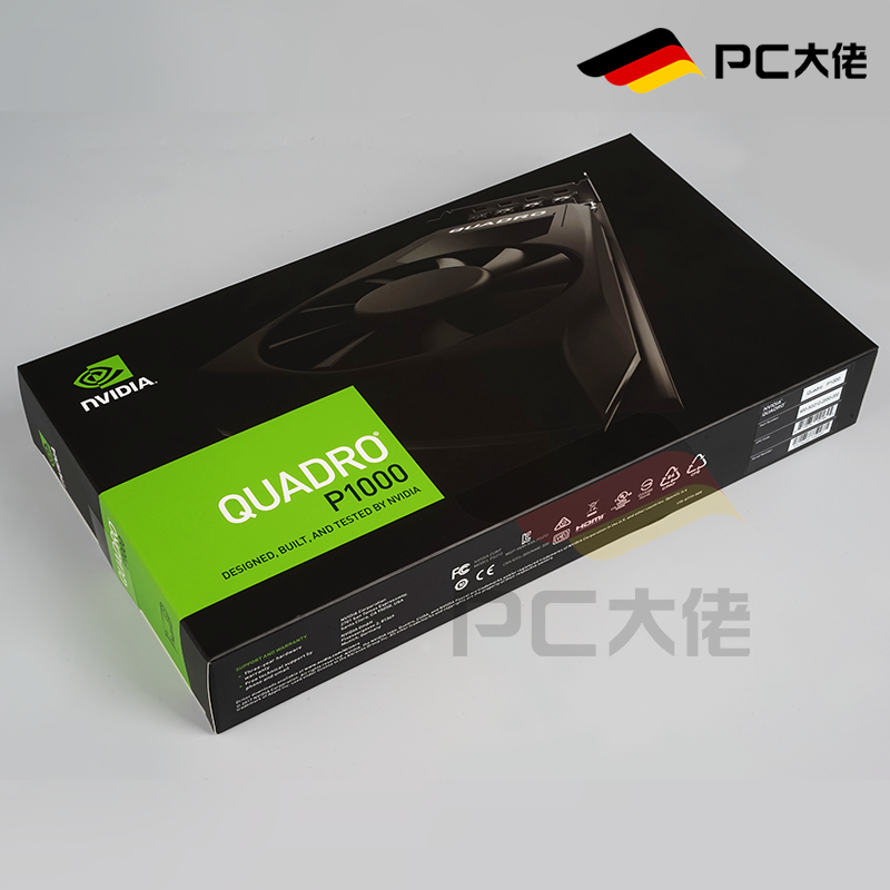 英伟达  Quadro P1000 4G专业图形台式电脑独立显卡盒装3年