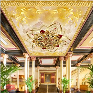 class=h>壁纸 /span>ktv酒店大堂天顶壁布走道顶餐厅穹顶壁画布