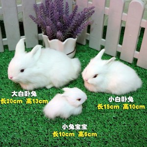 仿真兔子小白兔毛绒玩具动物玩偶静态模型摆件摄影道具小兔子包邮
